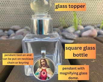 Personalized Empty Holy Water Glass Bottle, Baptism Favors, Holy Communion Favor for Guests, Blessed Holy Water Bottle, Religious Gift