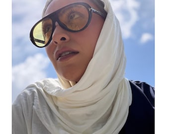 White Modal Jersey Performance Hijab – Soft, Fast-Drying, Full Coverage Scarf