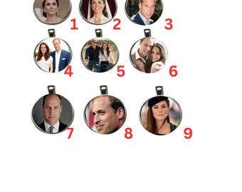 King Charles Coronation Pendant: Prince William & Princess Kate Charm