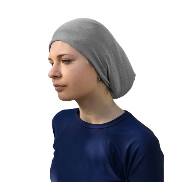 Athletic Head Covering Sports Head Scarf Snood Tichel Snood Mitpachat Head Wrap  Chemo Headwear Alopecia Headwear Jewish Headwear Grey Snood