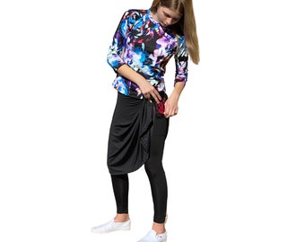 EXTREEM LICHTGEWICHT zwemlegging. Extra lange rok legging badmode bescheiden zwemrok met zakken, badmode boerkini, badmode Tznius