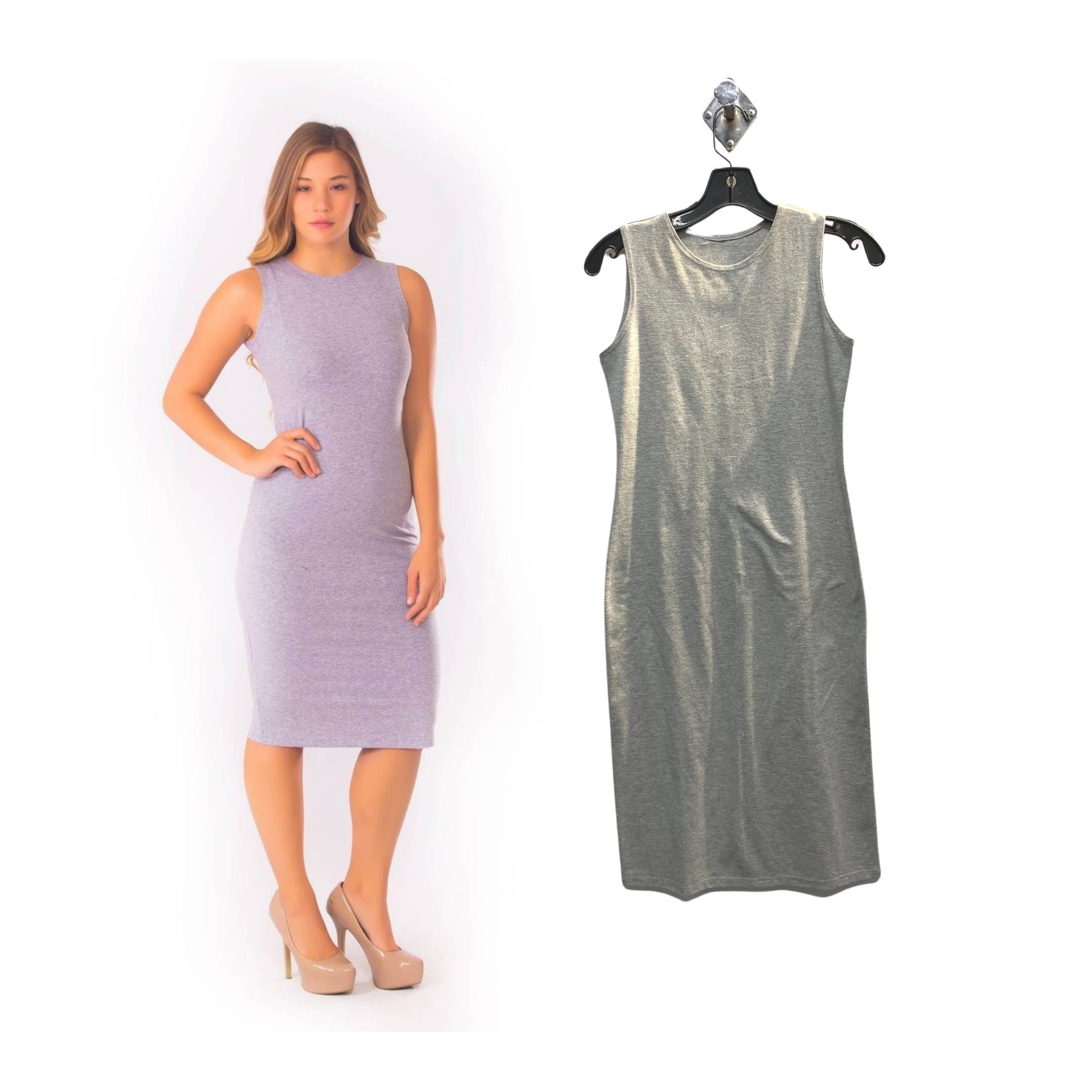 grey sleeveless dress Grey Maxi Dress Sleeveless main image 0