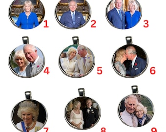 King Charles Coronation Pendant: Queen Camilla Keepsake Charm