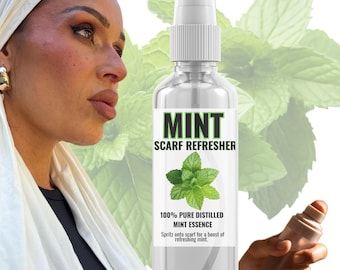 Mint Scarf Refresher Mist: Pure Distilled Mint Essence for Headscarves