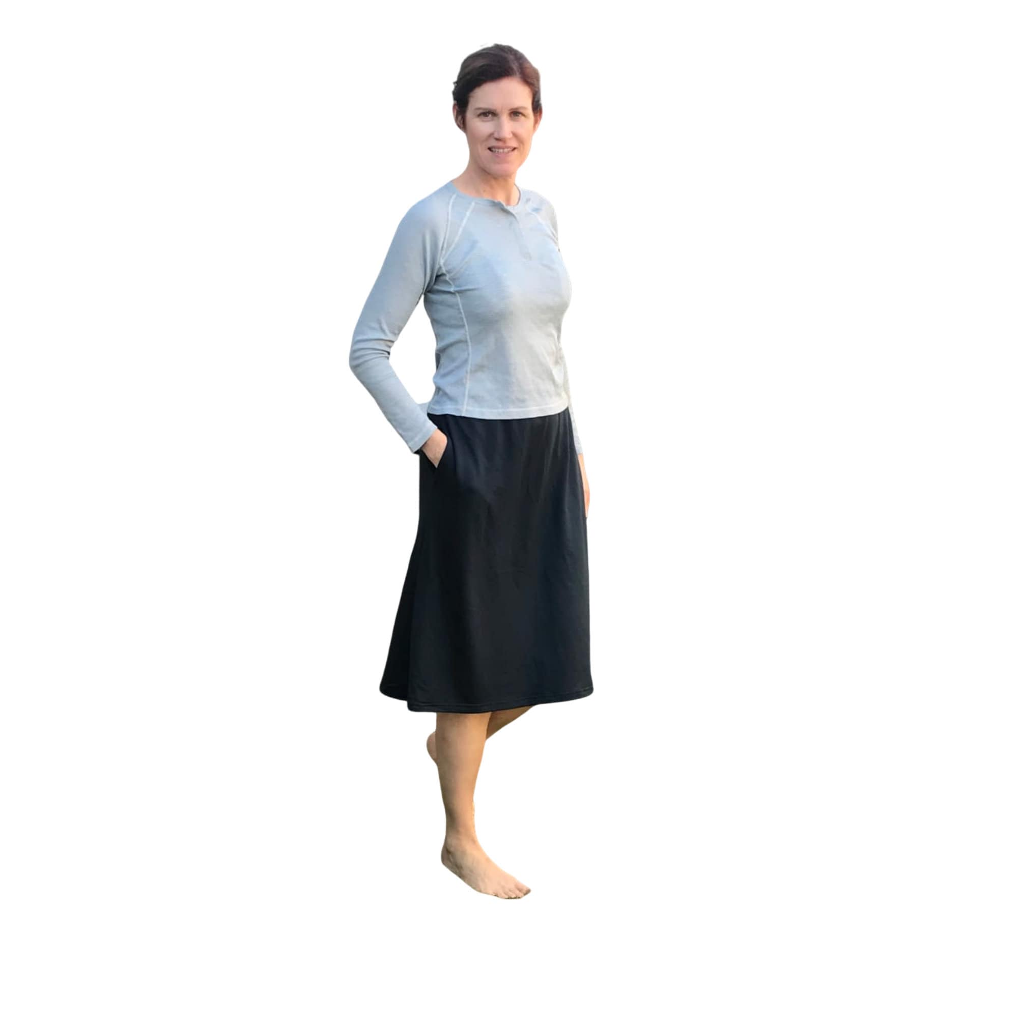 Knee length travel clearance skirt