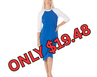 CELEBRATE JEWISH COLORS Royal Blue Modest Swim Dress: Full Cover Sun Protection Swimwear