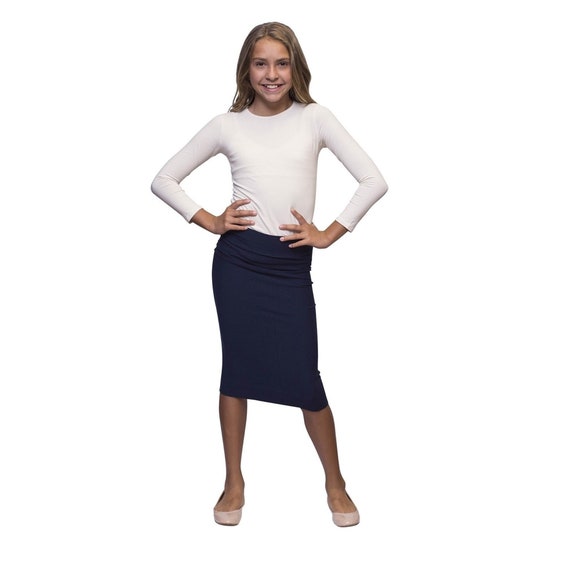 Navy pencil skirt school hotsell
