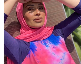 Pink Performance Sports Hijab – Fast-Drying, Soft, Travel-Ready Scarf (70"x30")