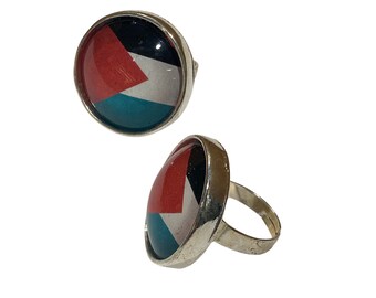 Palestine Flag Ring: Adjustable Unisex Design