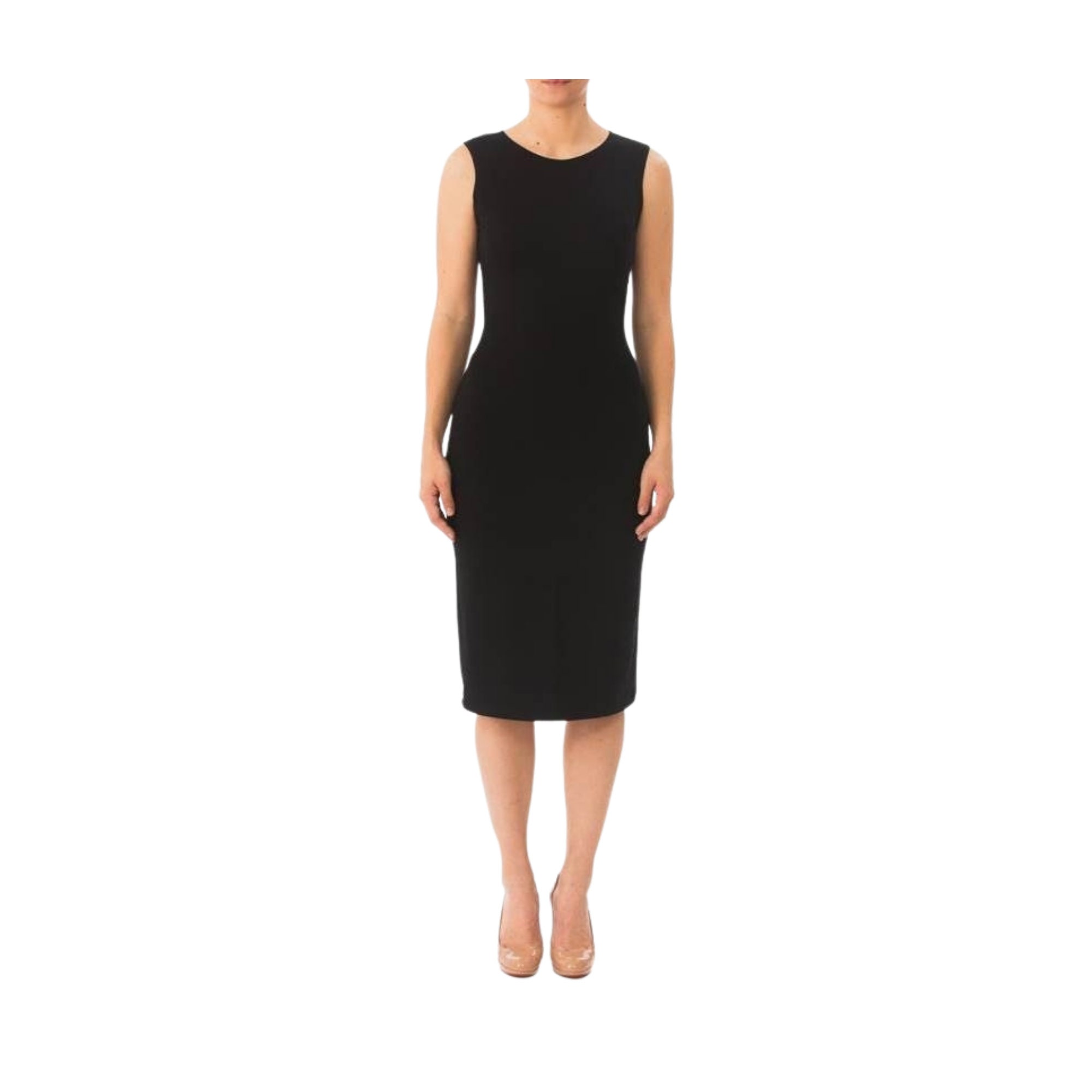 Stretch Cotton Jersey Bodycon Sleeveless Dress, Midi Tank Dress, Cocktail Dress, Layering Dress, Tznius , Sheath, Black Dress, Plus Size