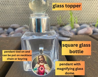 Holy Water Glass Bottle Empty, Religious Gift, Baptism Favor for Girl and Boy, Holy Communion Favor, Blessed Holy Water Bottle, Baptism Gift