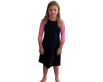 Girls' Modest Swim Dress: girls swimwear, swimdress, tzniut, UPF 50+ Sun Protection Swimsuit