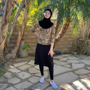 Super Lightweight Extra Long Skirted Leggings Swimwear Modest Swim Skirt with Pockets Muslim Swimwear Burkini, Jewish Swimwear Tznius
