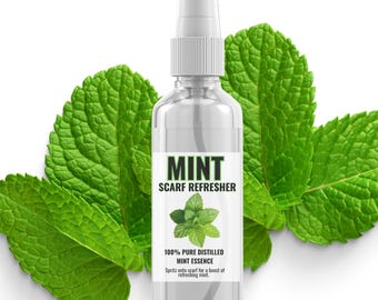 Mint Scarf Refresher Mist: Pure Distilled Mint Essence for Headscarves