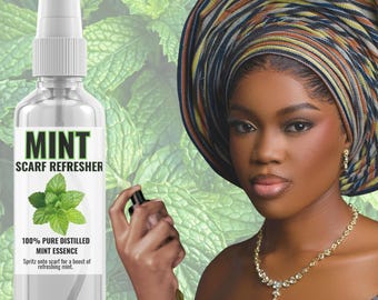 Mint Scarf Refresher Mist for Headwraps, Turbans – Pure Mint Essence Fragrance