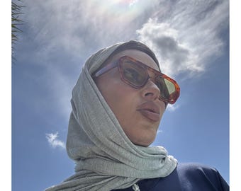 Heather Gray Modal Jersey Performance Hijab – Workout Ready, Travel Scarf