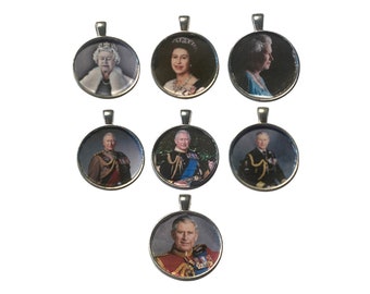 Queen Elizabeth & King Charles Pendant: British Royalty Memorabilia