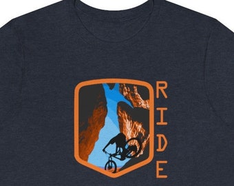 Ride MTB Shirt, Nature T-shirt, Outdoors shirt, gift t-shirt, Mountain biking, Moab Utah, mountain bike shirt