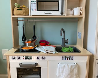 Mix & Match Play Kitchen Stickers Decal Set, Mix and Match, Fits on Ikea Duktig, Green Display