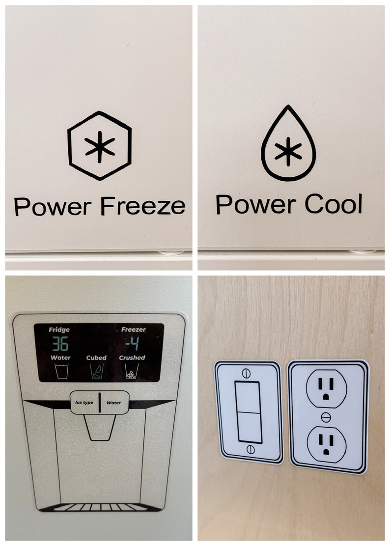 Play Kitchen Fridge Sticker Decal, Water/ice Dispenser - Etsy