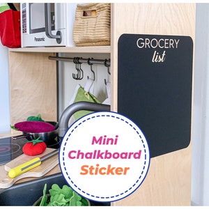 Mini Chalkboard Sticker, Play Kitchen Stickers, 3 types, Fits on Ikea Duktig, Personalized Chalkboard