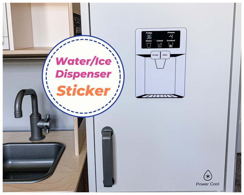 Play Kitchen Sticker Decal Fridge Water/ice Dispenser Play | Etsy