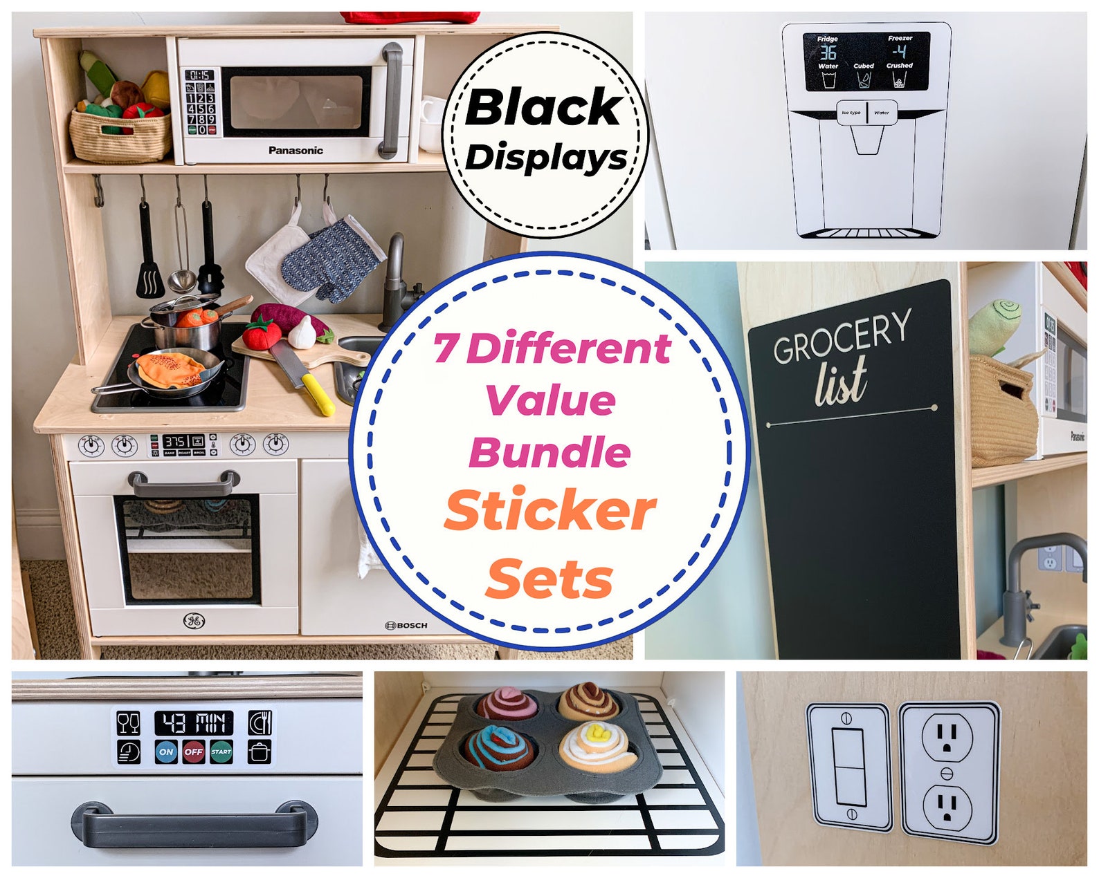 Play Kitchen Stickers Decal Set Bundle Value Fits on Ikea Etsy