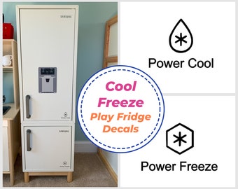 Power Cool/Freeze, Play Fridge Decal, Play Kitchen Decals, Toy Fridge Sticker, Ikea Duktig