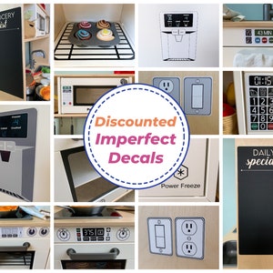 Imperfect but Functional Play Kitchen Stickers, Fits on Ikea Duktig, Fridge Decal, Microwave Buttons, Oven Buttons