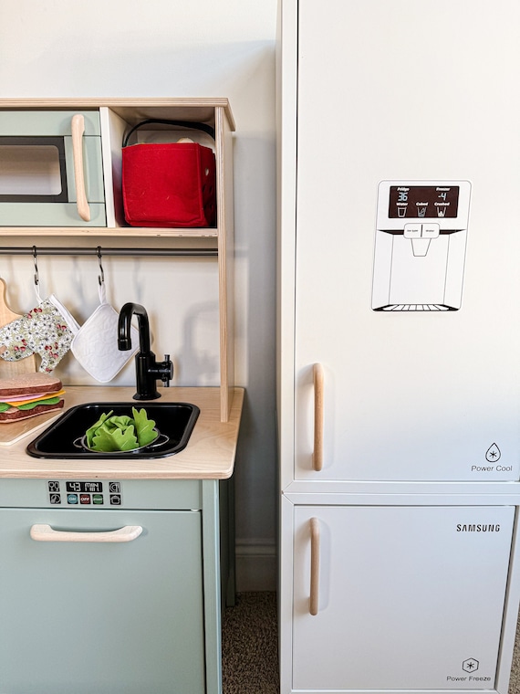 See Trough Play Kitchen Sticker Decal Fridge Water ice Dispenser Play Fridge Etsy