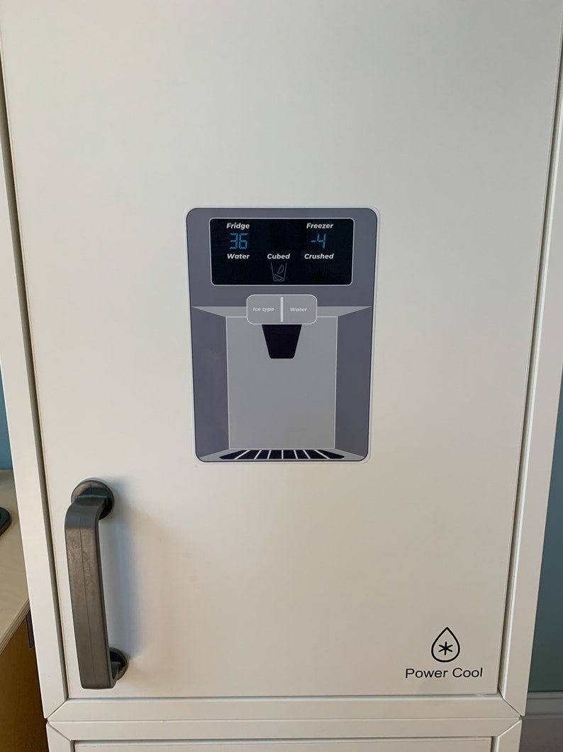 Play Kitchen Sticker Decal Fridge Water/ice Dispenser Play - Etsy