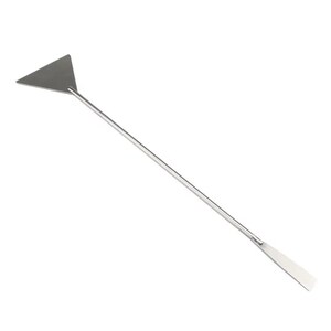 May include: A silver triangular spatula with a long handle.