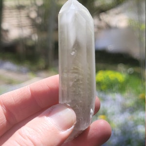 Phanton Dream Lemurian Quartz Aura Clearing and Grounding Snowy Moss Crochet image 2