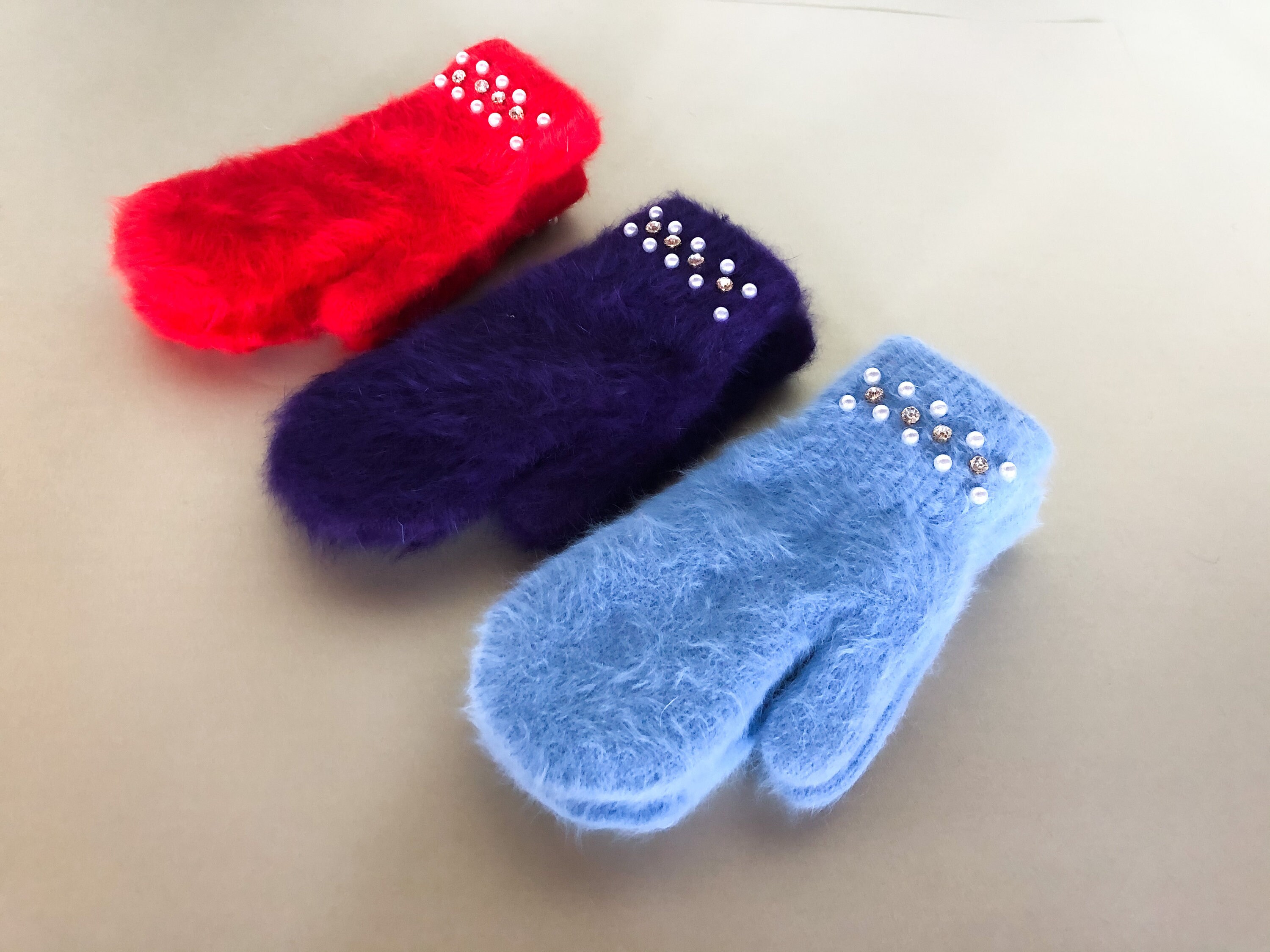 Wool mittens Fluffy mittens Woman's' mittens Wool Etsy