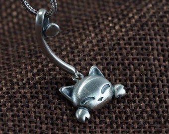 Cat with Moving Tail Charm Sterling Silver Cat with Moving Tail Charm Sterling Silver