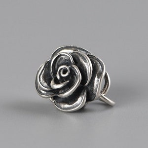 Sterling Silver Flower Clasp, Rose Clasp, Flower Hook Clasp, Rose Hook Clasp, Bracelet Clasp, Jewelry Closures, Clasp Connector