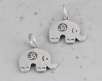 Sterling Silver Mini Elephant Pendant Charm, Silver Lucky Elephant Gifts