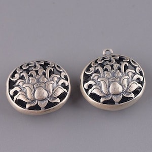 Sterling Silver Flower Beads, Peony Flower Beads, Hollow Flower Beads, Bracelet Beads, Floral Beads, Jewelry Making
