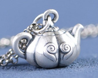 990 Sterling Silber Teekanne Anhänger, Chinesischer Teekanne Anhänger, Vintage Anhänger