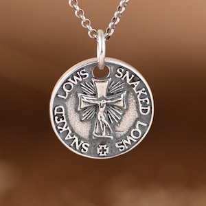 Sterling Silver Jesus Pendant Charm, Silver Catholic Medal, Jesus Christ Pendant, Saint Medal, Religious Pendant, Catholic Jewelry