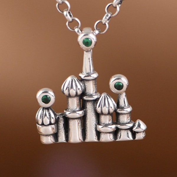 Sterling Silver Castle Charm, Castle Necklace Pendant, Fairy Tale Charm, Princess Castle Charm, Fantasy Charm, Castle Jewelry