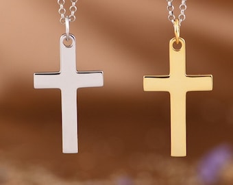 Sterling Silver Cross Necklace Pendant, Cross Pendant Charm, Crucifix Pendant, Cross Jewelry, Religious Pendant, Christian Jewelry