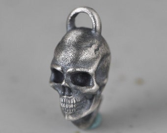 5 Ciondoli Teschio In Metallo Argentato Anticato - 24x21 Mm - Senza Nichel - Per Bigiotteria Fai Da Te