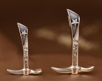 Sterling Silber Klettern Anhänger Charme, Hammer Anhänger, Klettern Schmuck, Berg Schmuck, Werkzeug Anhänger, Geschenk für Kletterer, Klettern