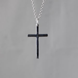 Sterling Silber Kreuz Anhänger Charme, Kreuz Schmuck, christlicher Schmuck, religiöser Anhänger, Taufgeschenk, religiöser Schmuck