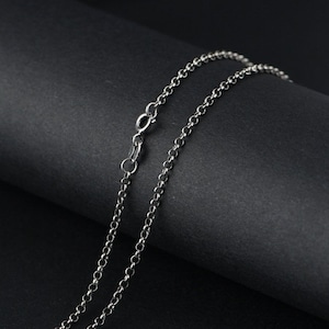 Sterling Silver Rolo Chain 2mm, Length 40-80cm 16-32inch, Vintage Necklace Chain