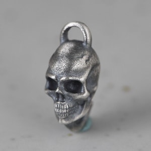 Sterling Silver Skull Pendant Charm, Skull Bracelet Charm, Skull Necklace Charm, Day Of The Dead, Gothic Skull Pendant, Skull Beads