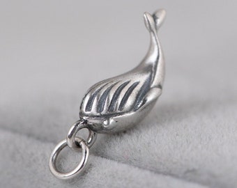 Sterling Silver Whale Charm Pendant, Silver Dolphin Charm Pendant, Gift For Whale Lover