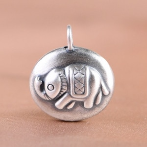 Pingente de elefante de prata esterlina 990, pingente de colar de elefante, joias de elefante, presente de elefante, elefante da sorte, joias de animais