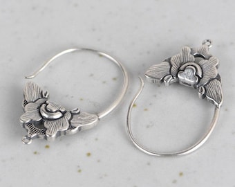 Sterling Silver Earring Findings, Silver Flower Earring Hooks